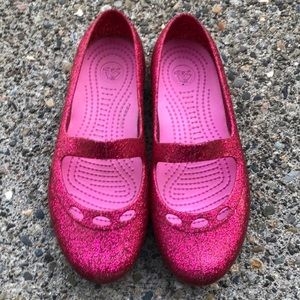 CROCS Girls SZ 13 Magenta Mary Janes